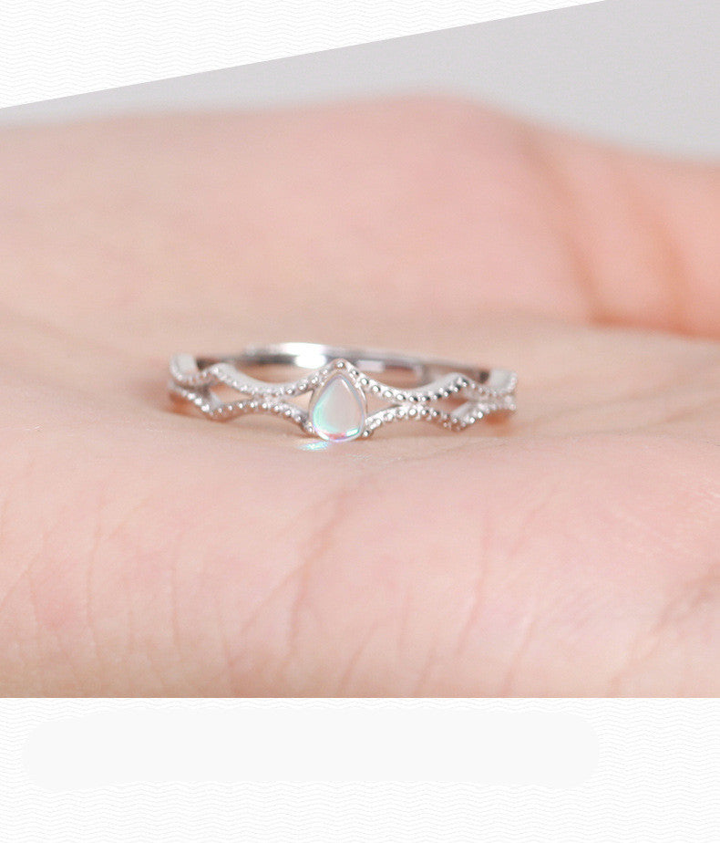Princess & Knight Adjustable Couple Rings – S925 Silver & Moonstone