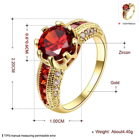 Gold Rhinestone Zircon Couple Ring for Women – Elegant Statement Jewelry