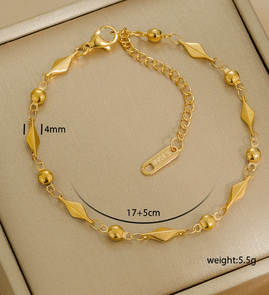 Gold Plated 3mm Polished Snake Chain Anklet for Women – Minimalist Stainless Steel Jewelry