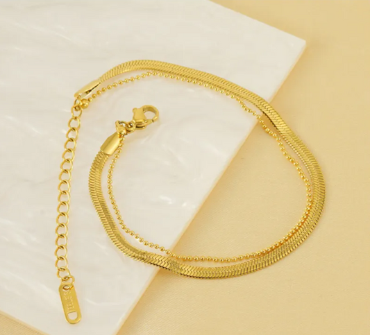 Women's 18K Gold Plated Titanium Steel Anklet
