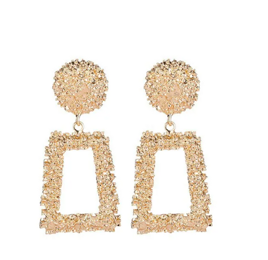 Women’s Geometric Statement Drop Earrings – Gold & Silver Tone Assorted Styles