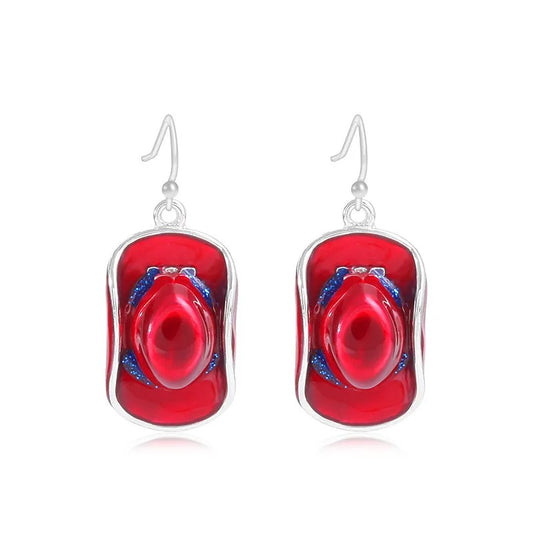 Patriotic American Flag Drop Earrings