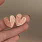 New Design Red Heart Stud Earring Women Metal Gold Color Eye Heart Lips Wedding Statement Earrings Fashion Party Jewelry