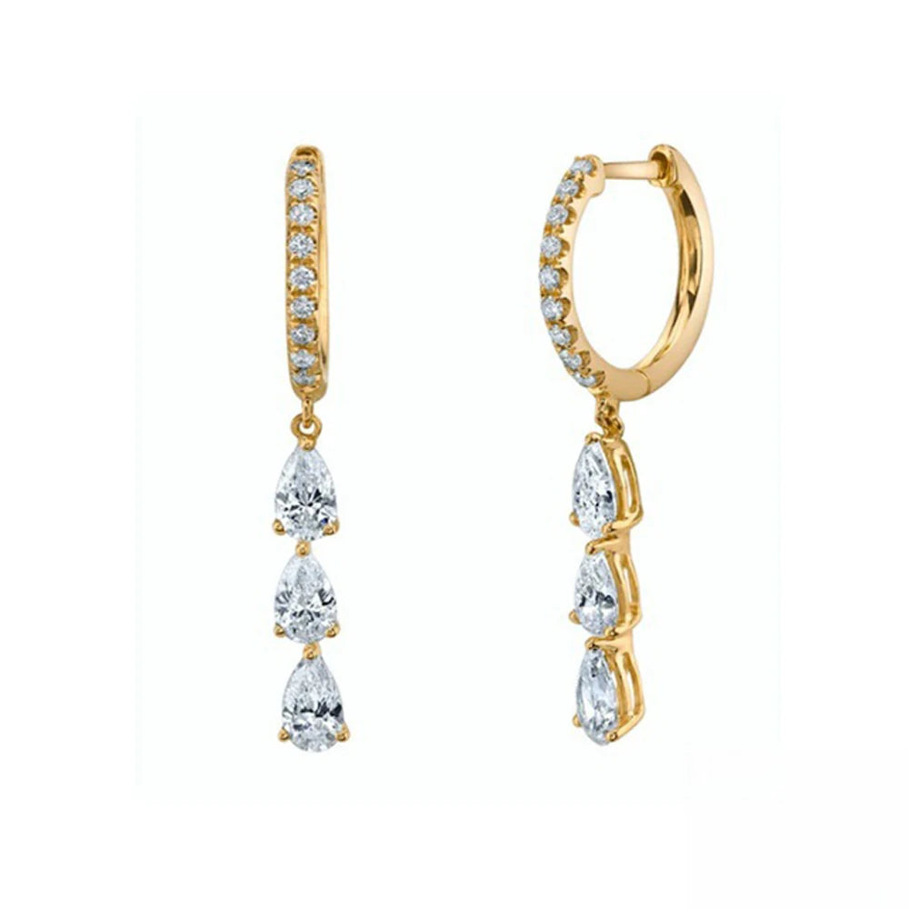 Dainty 14K Gold/Silver Plated Small Hoop Earrings for Women CZ Crystal Dangle Drop Earrings Trendy Huggie Hoop Earrings Jewelry