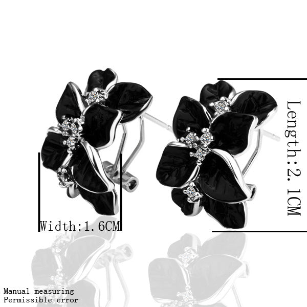 Popular Jewelry Camellia Necklace and Earrings Two-piece Set-Love is Beautiful 1223
