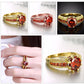 Gold Rhinestone Zircon Couple Ring for Women – Elegant Statement Jewelry
