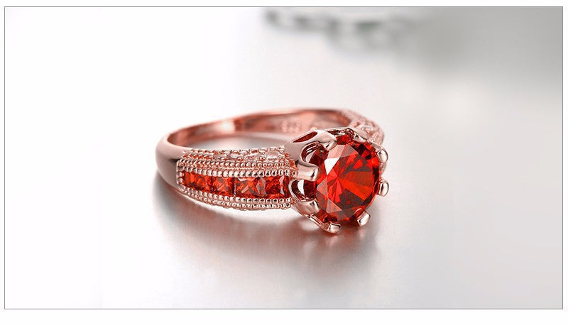 Gold Rhinestone Zircon Couple Ring for Women – Elegant Statement Jewelry