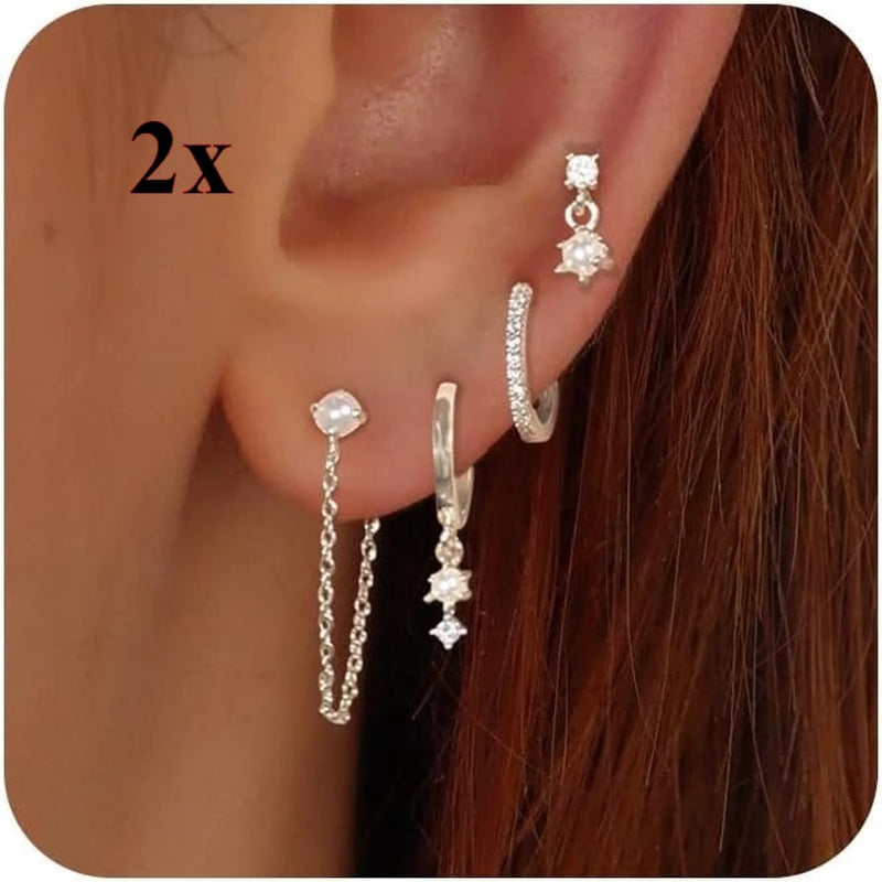 14K Gold Plated Pearl Hoop Earrings for Women Dainty Huggie Stacks, Hypoallergenic Cute Cartilage Studs, Trendy Fashion Jewelry