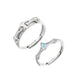 Princess & Knight Adjustable Couple Rings – S925 Silver & Moonstone