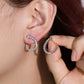 C-Shaped Rhinestone Hoop Earrings