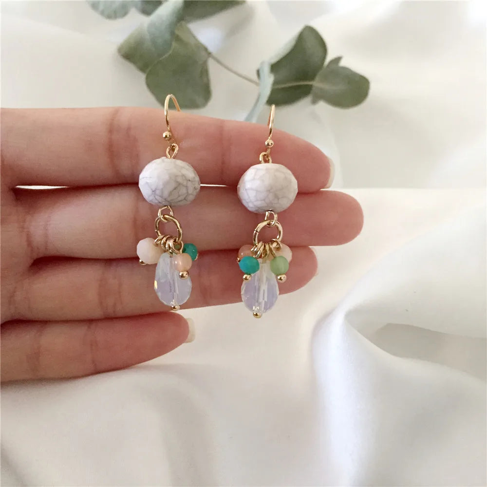 Long Tassel Simulated Pearl Drop Earrings for Women Gift Bijoux Korean Jewelry Gold Color Pendientes Boucle D'Oreille