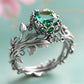 Hot Selling Totem Ring, Vintage Alloy Inlaid Green Crystal Finger Ring