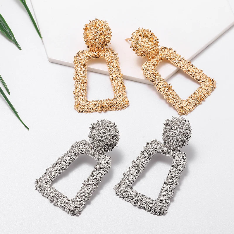 2023 Vintage Earrings Large for Women Statement Earrings Geometric Metal Pendant Earrings Trend Fashion Jewelry