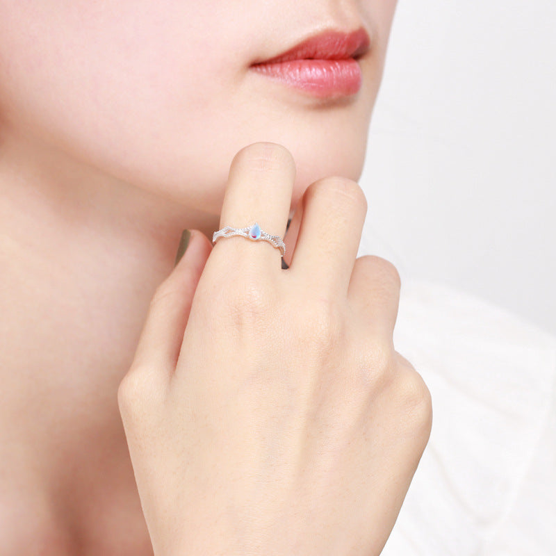 Princess & Knight Adjustable Couple Rings – S925 Silver & Moonstone