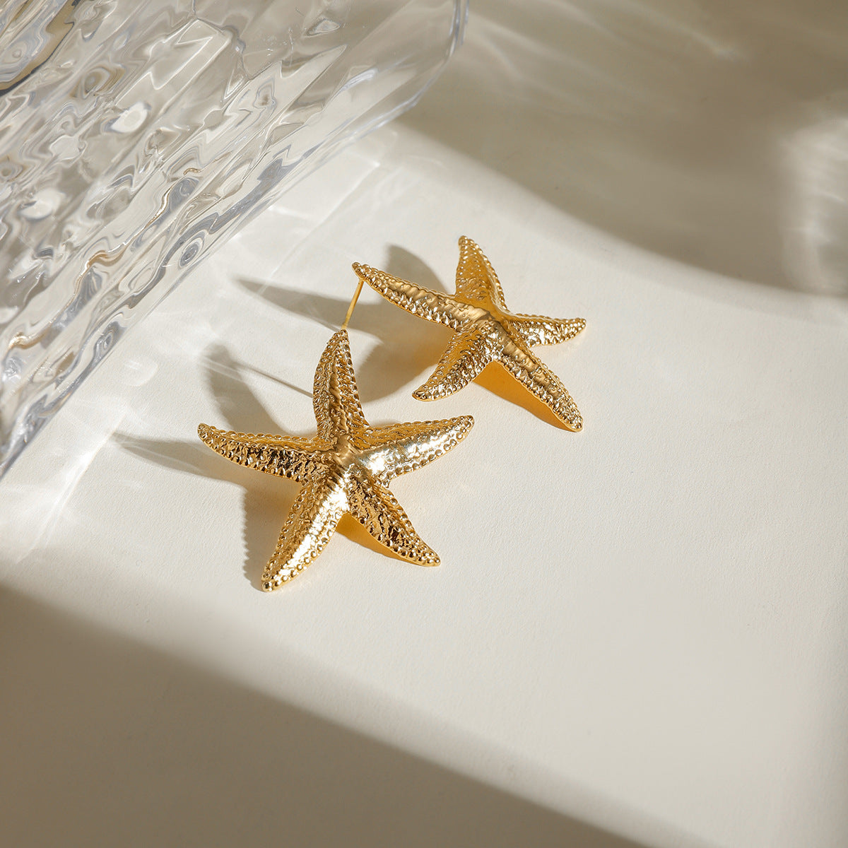 Gold Starfish Statement Earrings