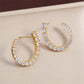 C-Shaped Rhinestone Hoop Earrings