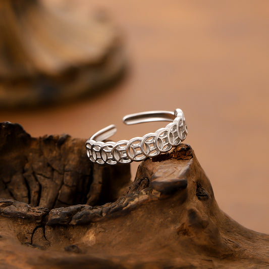 Lucky Coin Hollow Ring for Women & Men