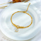 Gold Double-Layer Heart Anklet – Boho Chain Leg Jewelry