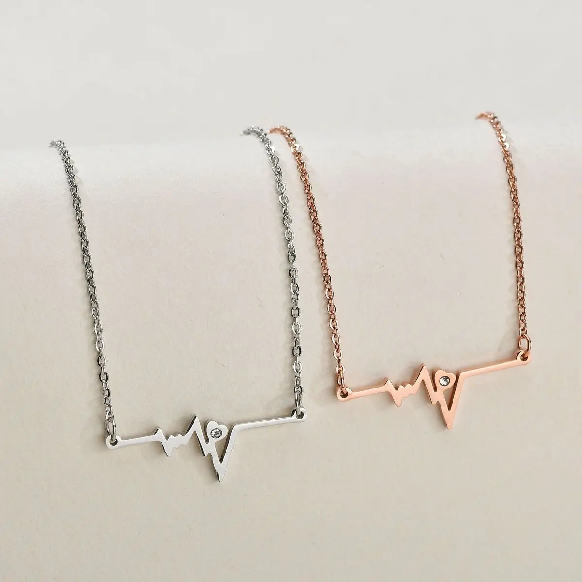 Sifisrri Stethoscope Heartbeat Gold Color Pendants Necklace Stainless Steel for Women Heart Love Valentine'S Day Jewelry Gift
