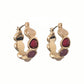 New Fashion Colorful Resin Stone Hoop Earrings for Women Jewelry Cute Hot Sale Hoop Earrings