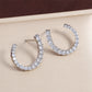 C-Shaped Rhinestone Hoop Earrings