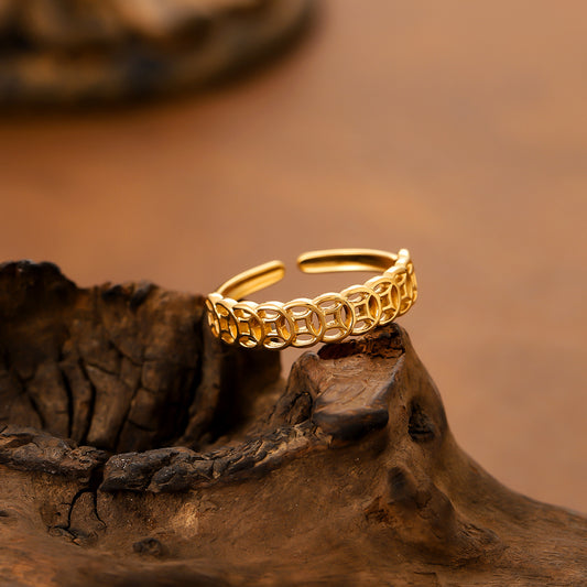 Lucky Coin Hollow Ring for Women & Men