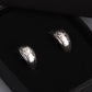 Vintage Carved Pattern Silver Earrings