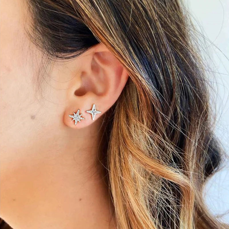 ROXI Romantic 4Pcs/Set Combination Stud Earrings for Women Fashion Earrings Jewelry Wedding Earing Piercing Brincos