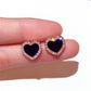 New Design Red Heart Stud Earring Women Metal Gold Color Eye Heart Lips Wedding Statement Earrings Fashion Party Jewelry