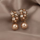 Elegant Flower Pearl Rhinestone Earrings