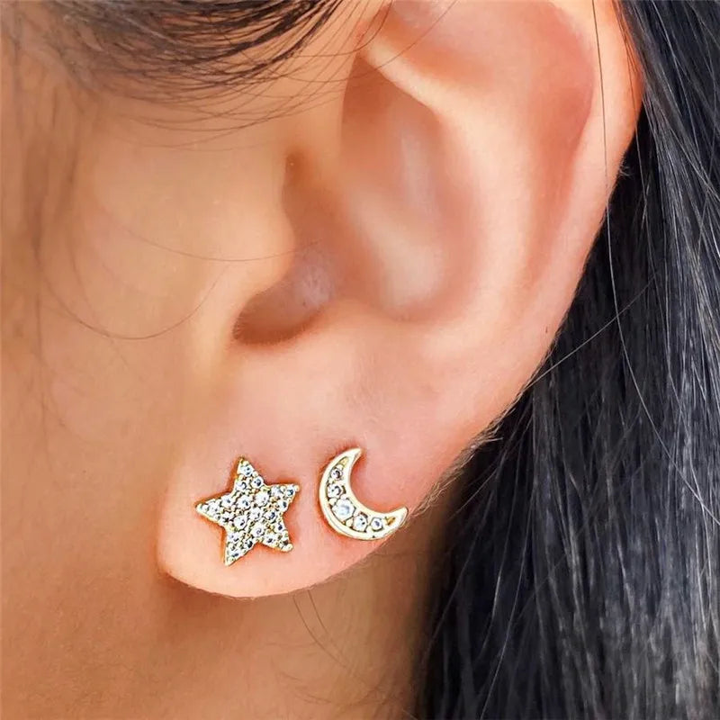 ROXI Romantic 4Pcs/Set Combination Stud Earrings for Women Fashion Earrings Jewelry Wedding Earing Piercing Brincos