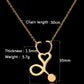 Sifisrri Stethoscope Heartbeat Gold Color Pendants Necklace Stainless Steel for Women Heart Love Valentine'S Day Jewelry Gift