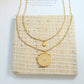 Women’s Gold-Tone Double-Layer Sun & Medallion Pendant Necklace