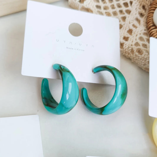 Large C-Shaped Transparent Acrylic Earrings New Design Geometric Hoop Earrings for Women Girls Jewelry Gifts