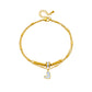 Gold Double-Layer Heart Anklet – Boho Chain Leg Jewelry