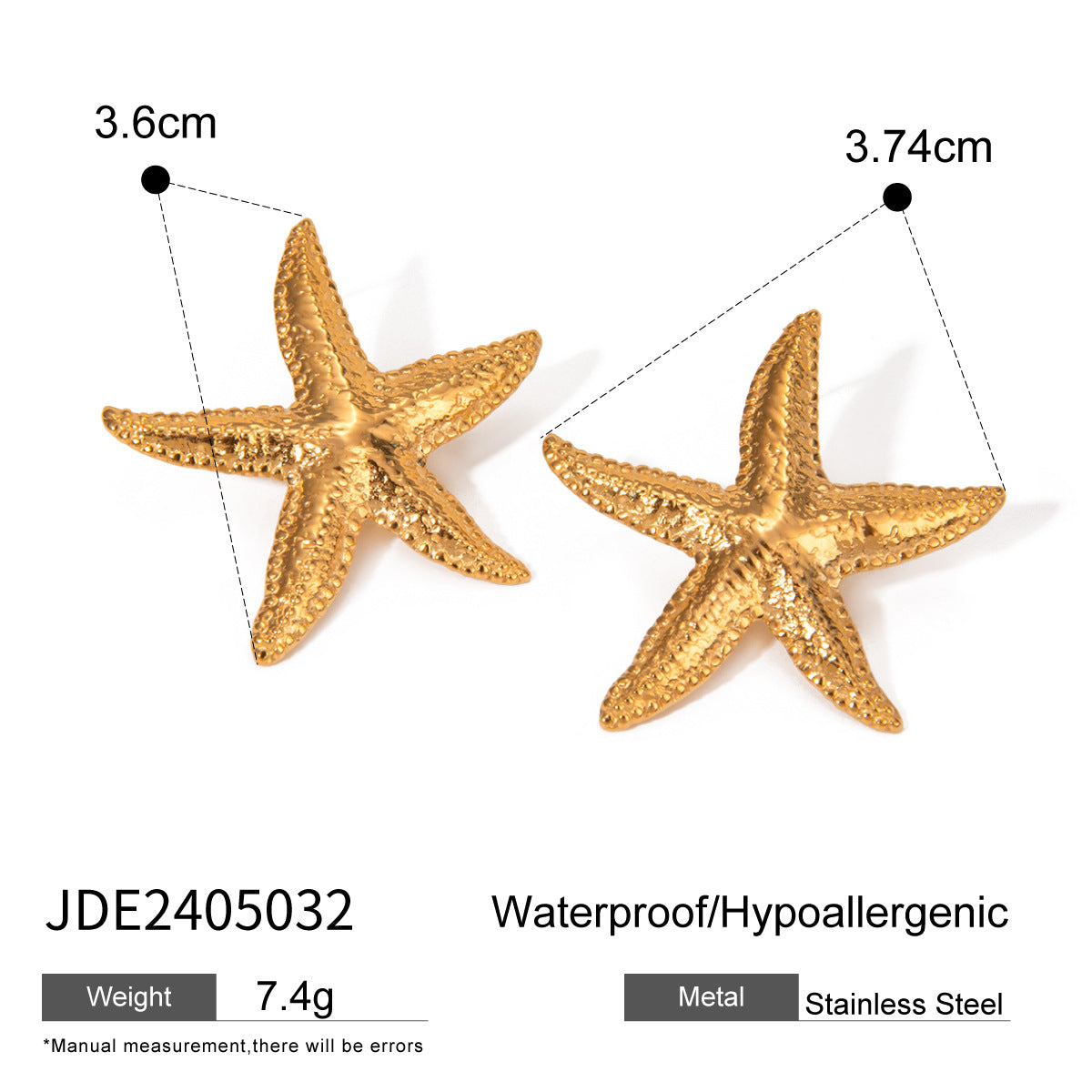Gold Starfish Statement Earrings