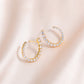 C-Shaped Rhinestone Hoop Earrings