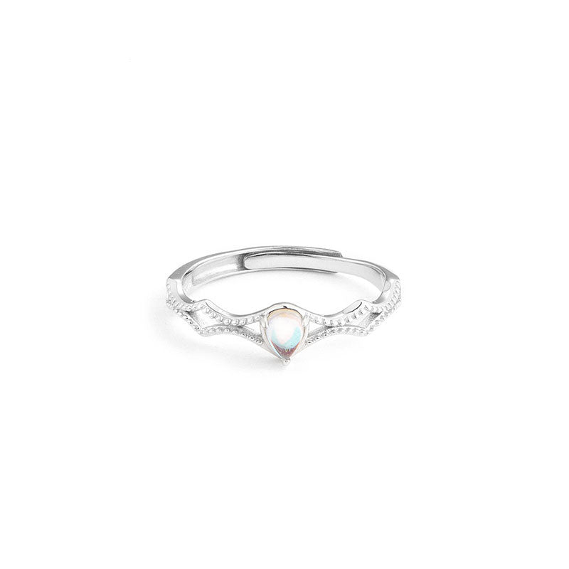 Princess & Knight Adjustable Couple Rings – S925 Silver & Moonstone