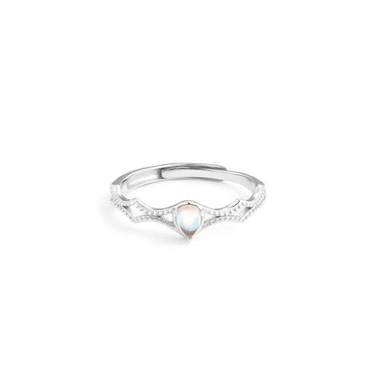 Princess & Knight Adjustable Couple Rings – S925 Silver & Moonstone