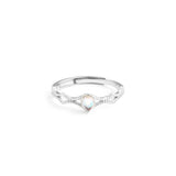 Princess & Knight Adjustable Couple Rings – S925 Silver & Moonstone