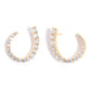 C-Shaped Rhinestone Hoop Earrings