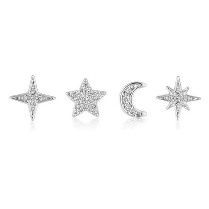 ROXI Romantic 4Pcs/Set Combination Stud Earrings for Women Fashion Earrings Jewelry Wedding Earing Piercing Brincos