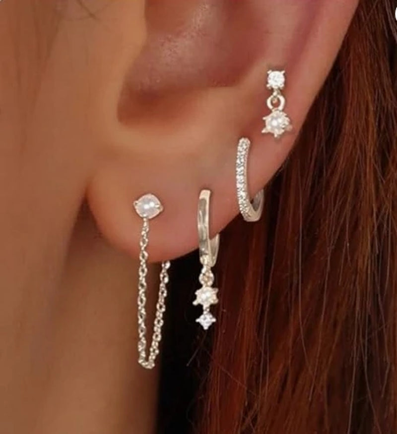 14K Gold Plated Pearl Hoop Earrings for Women Dainty Huggie Stacks, Hypoallergenic Cute Cartilage Studs, Trendy Fashion Jewelry