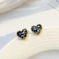 New Design Red Heart Stud Earring Women Metal Gold Color Eye Heart Lips Wedding Statement Earrings Fashion Party Jewelry