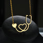 Sifisrri Stethoscope Heartbeat Gold Color Pendants Necklace Stainless Steel for Women Heart Love Valentine'S Day Jewelry Gift