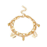 Women’s Double-Layer Butterfly Anklet – Gold Beach & Summer Jewelry