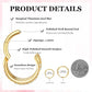 Women Trendy 14K Gold Plated Stainless Steel Small Cartilage Double-Hoop Helix Conch Piercing Earrings Cubic Zirconia Jewelry