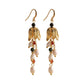 Women’s Gold-Tone Floral Pearl Drop Earrings with Colorful Bead Accents