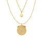 Women’s Gold-Tone Double-Layer Sun & Medallion Pendant Necklace