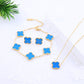 Four-leaf clover cross-border Internet celebrity plated 18k gold double-sided OL mother-of-pearl lucky four-leaf clover bracelet necklace ring earrings